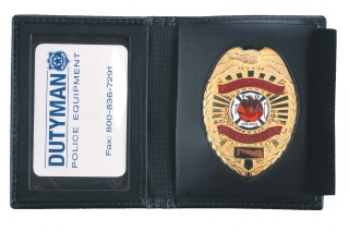 Leather ID Badge Case With Shield-Dutyman