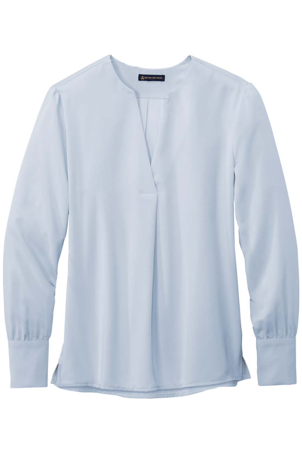 Brooks Brothers Women‘s Open-Neck Satin Blouse-Brooks Brothers
