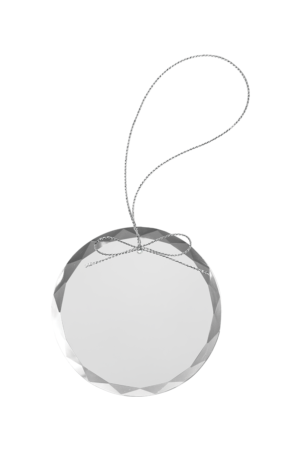 3 1/4" Clear Round Glass Ornament with Silver String-FulFillEngine