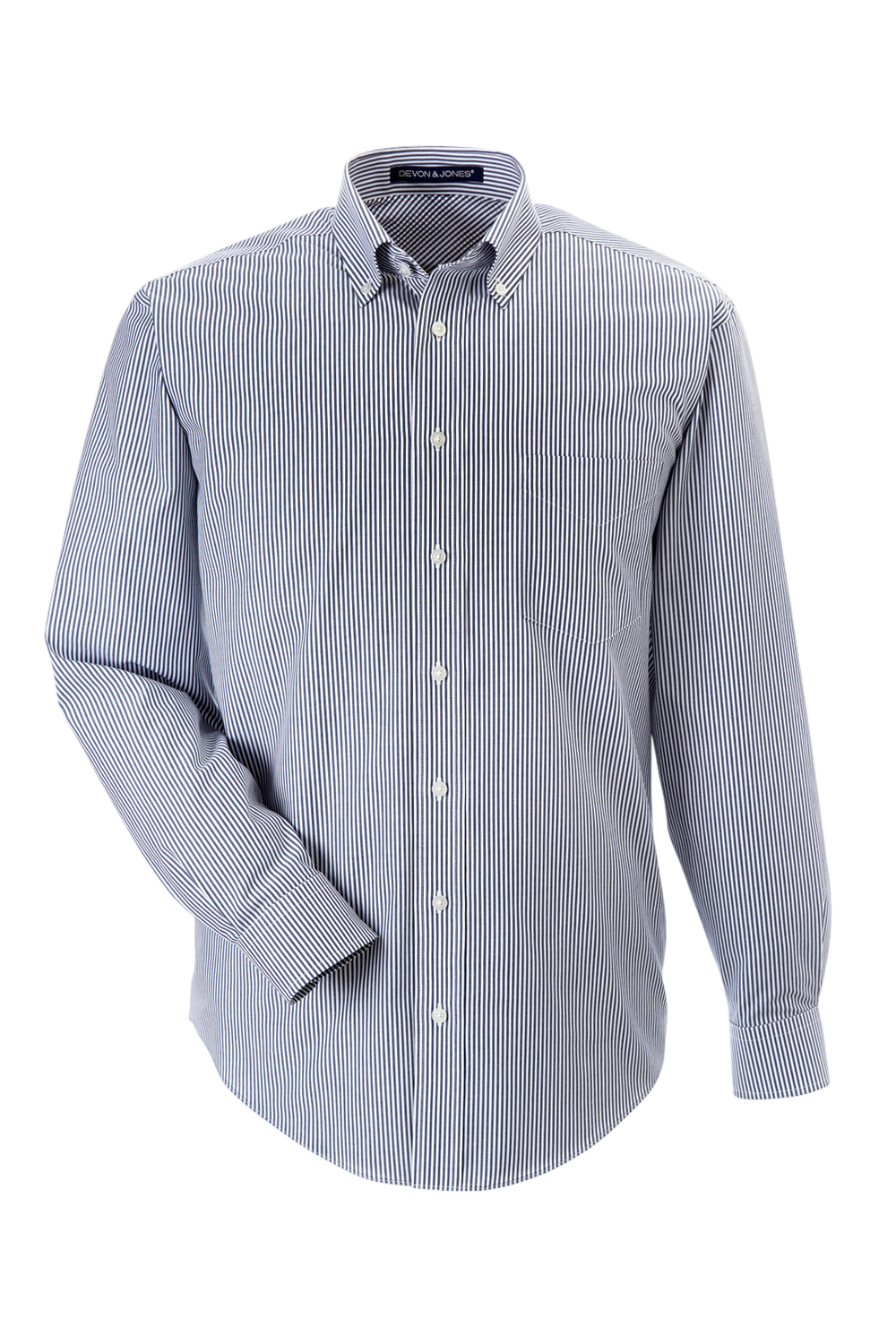 Devon & Jones Men‘s Crown CollectionÂ® Banker Stripe Woven Shirt-Devon & Jones