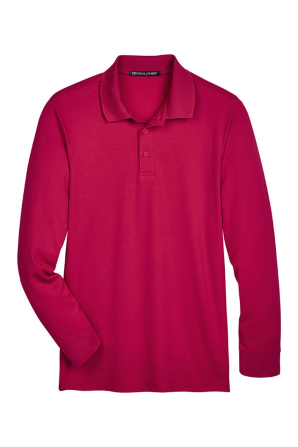 Devon & Jones CrownLux Performance Men‘s Plaited Long Sleeve Polo-Devon & Jones