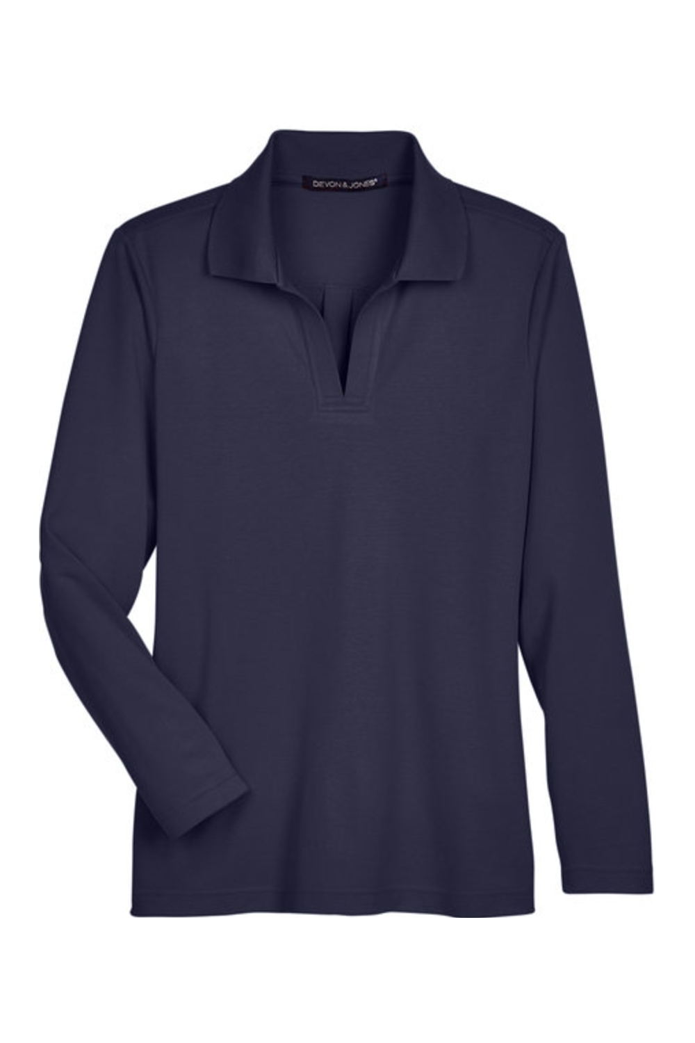 Devon & Jones CrownLux Performance Ladies‘ Plaited Long Sleeve Polo-Devon & Jones