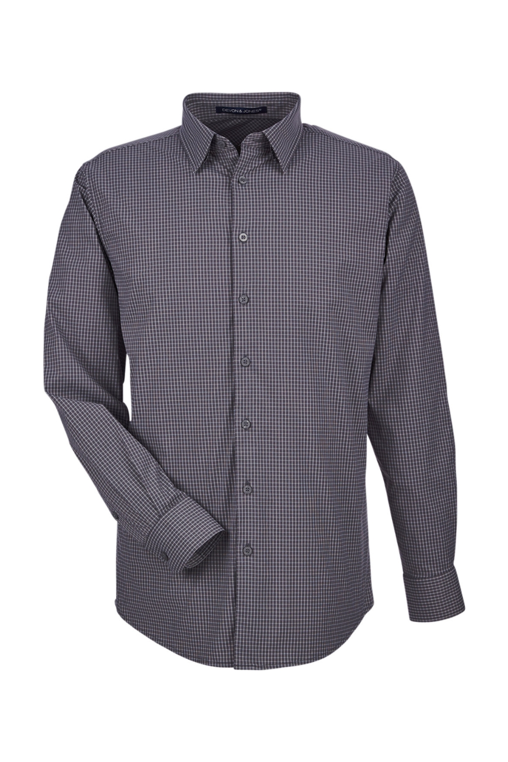 Devon & Jones CrownLux Performance Men‘s Tonal Mini Check Shirt-Devon & Jones