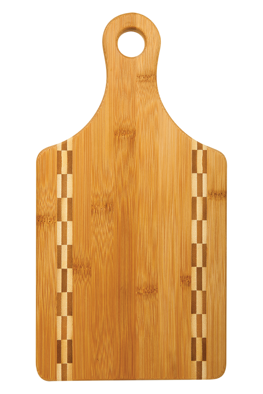 13 1/2" x 7" Paddle Shaped Bamboo Cutting Board with Butcher Block Inlay-FulFillEngine