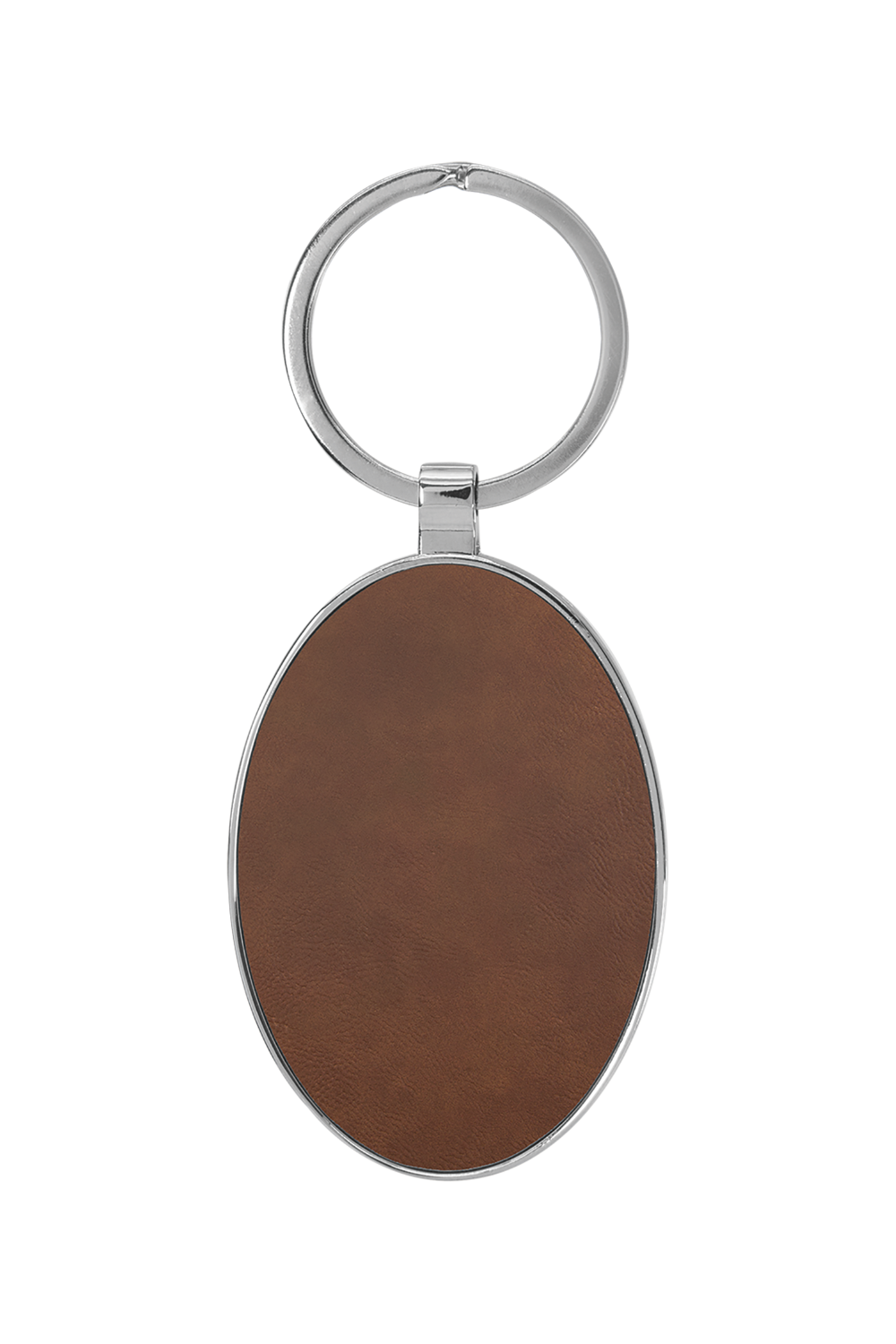 3 x 1 3/4 Laserable Leatherette/Metal Oval Keychain-FulFillEngine