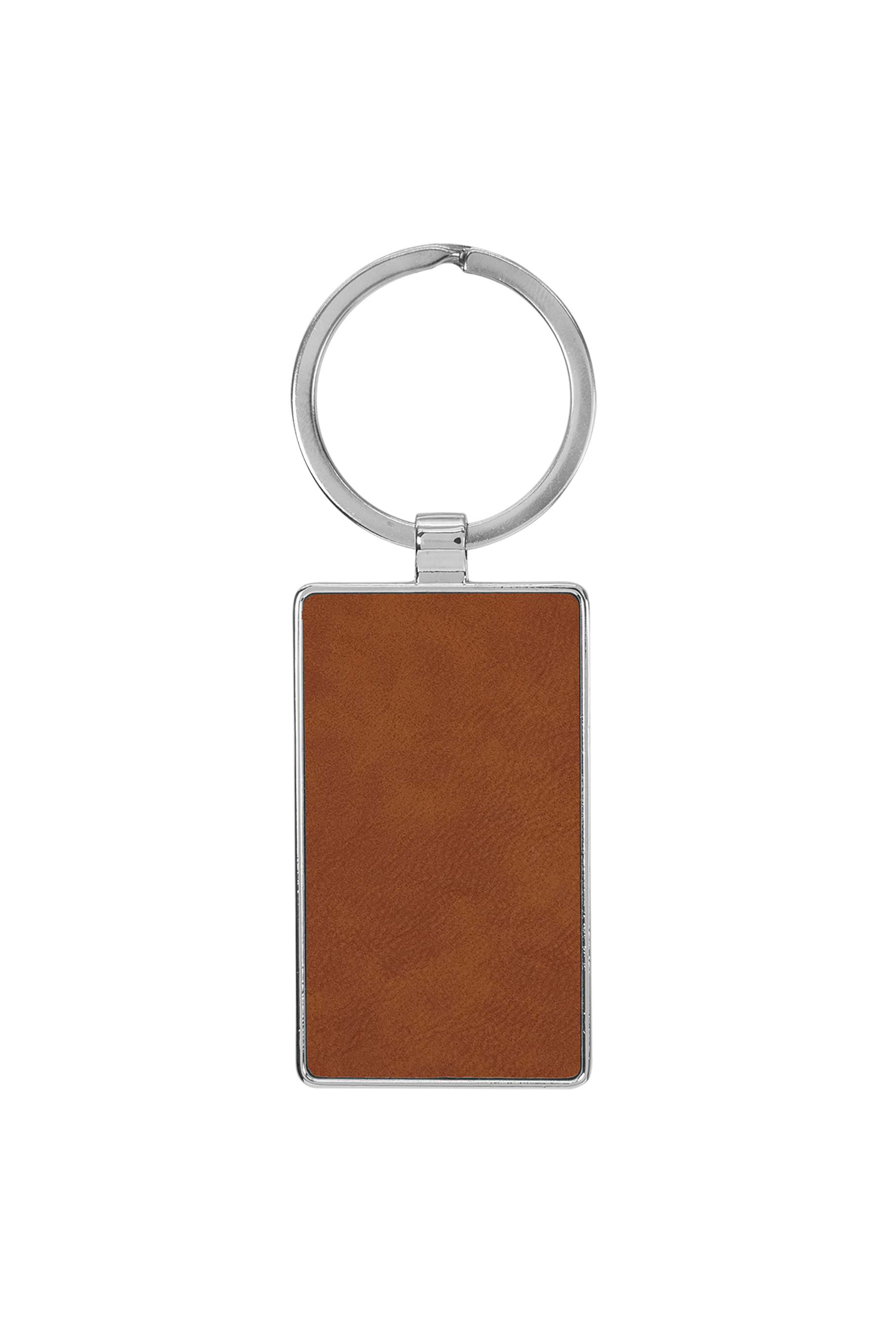 2 3/4" x 1 1/4" Laserable Leatherette/Metal Rectangle Keychain-FulFillEngine
