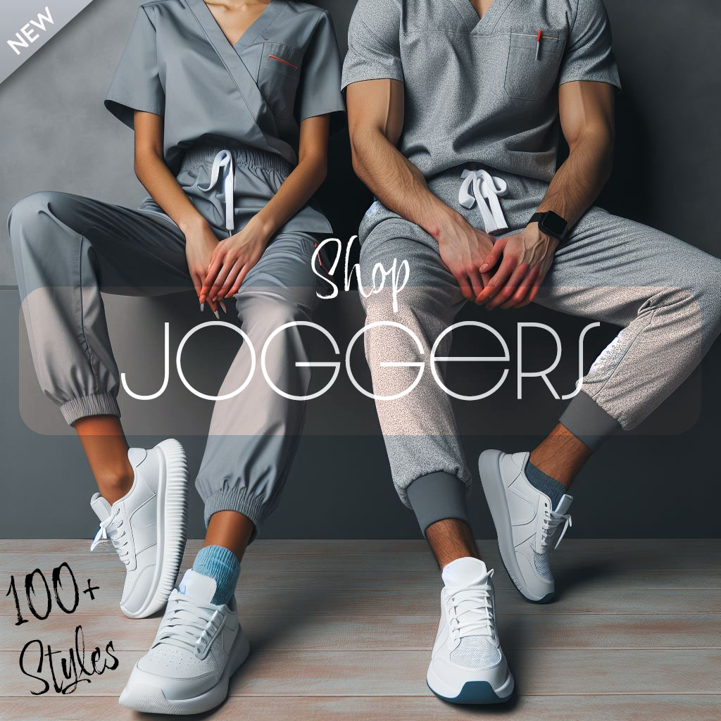 Jogger style medical scrubs for men and women