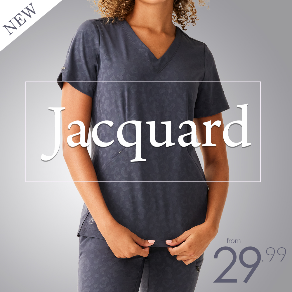 The Healing Hands Jacquard Scrubs Collection