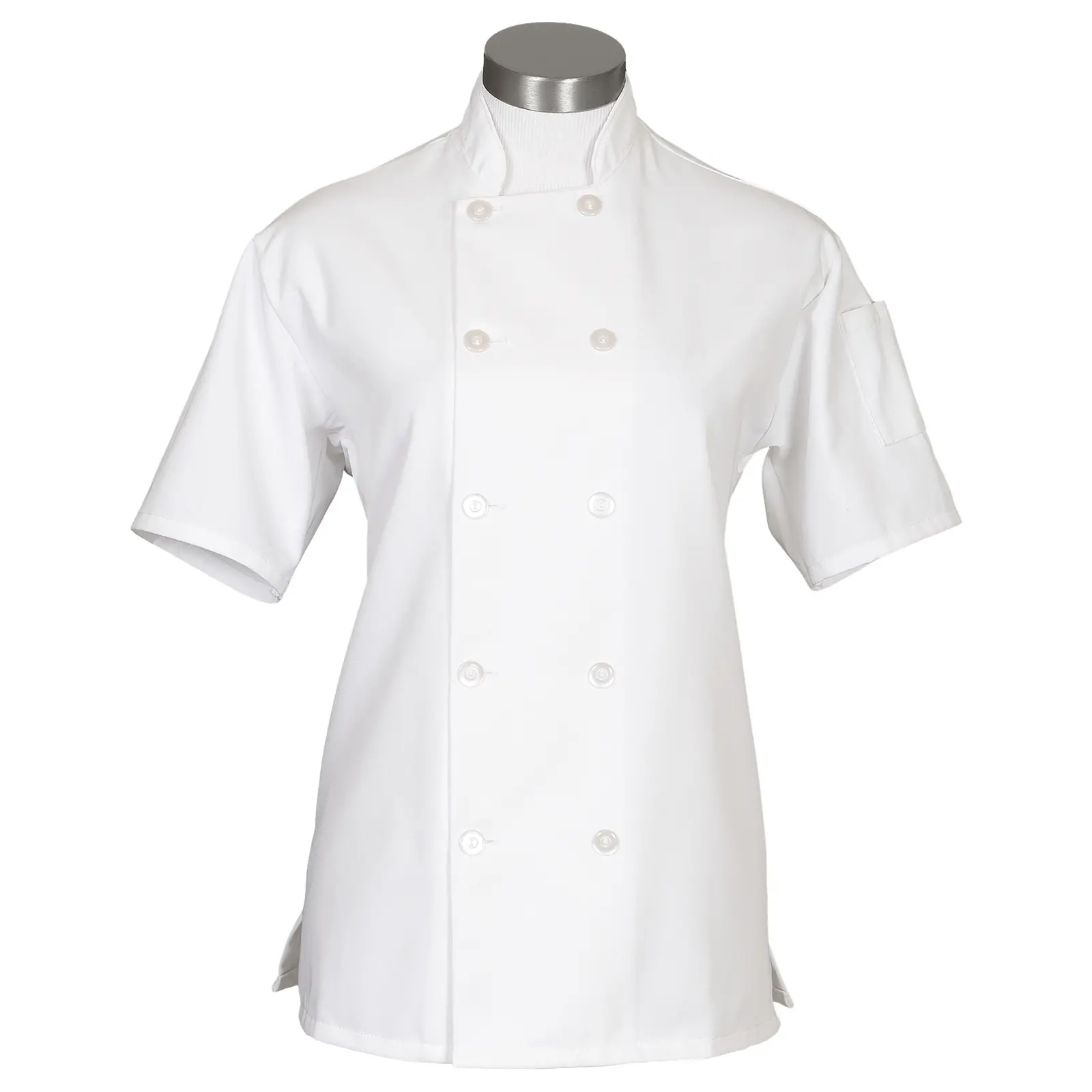 Women&#8216;s Short Sleeve Chef Coat with Side Vents-Fame Fabrics