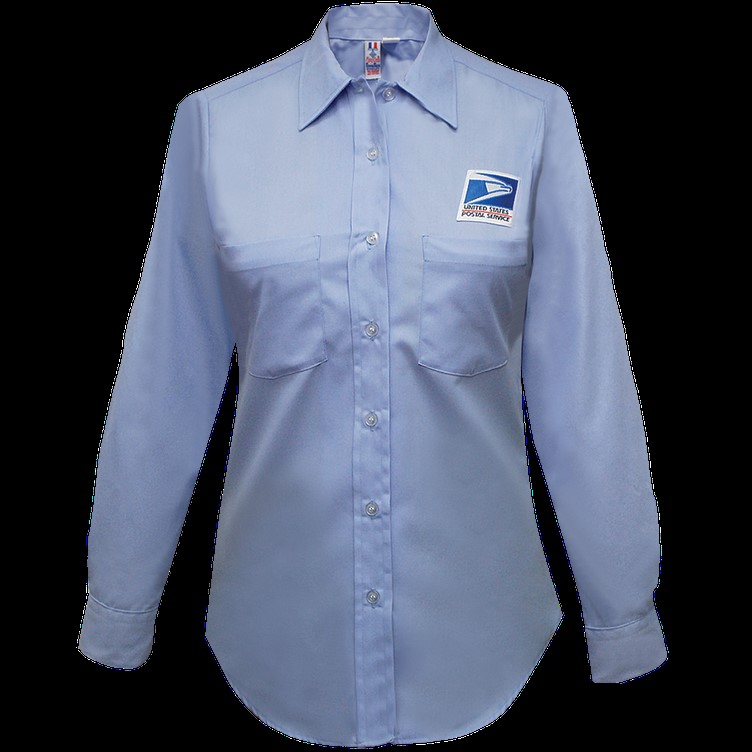 USPS Letter Carrier 65% Poly/35% Cotton Women&#8216;s Long Sleeve Shirt-Flying Cross Postal Uniforms