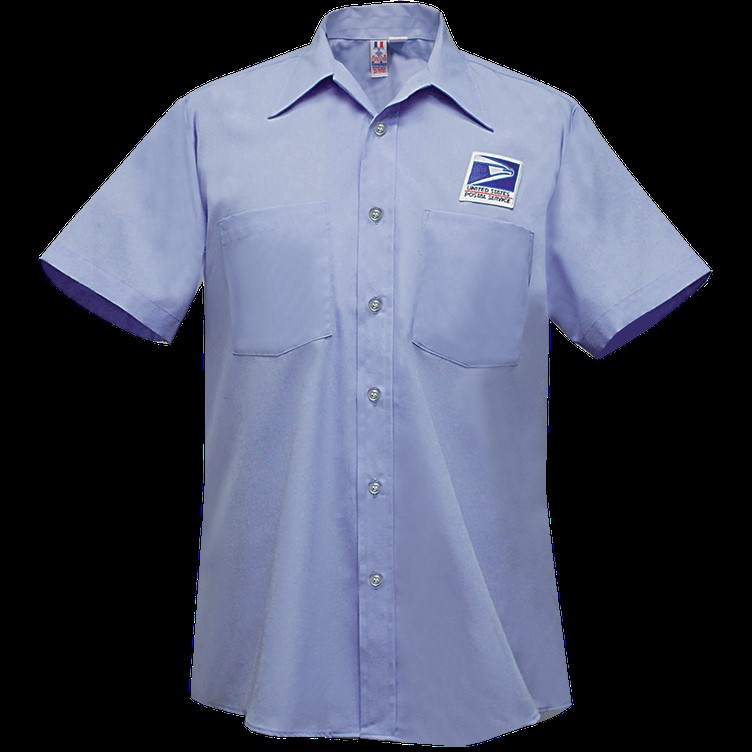 USPS Letter Carrier 65% Poly/35% Cotton Men&#8216;s Short Sleeve Shirt-Flying Cross Postal Uniforms